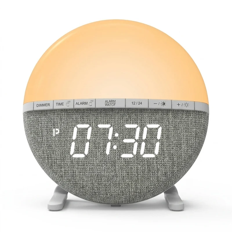 Sonnenaufgangswecker – digitale Uhr mit Lichtverlauf und Farbnachtlicht